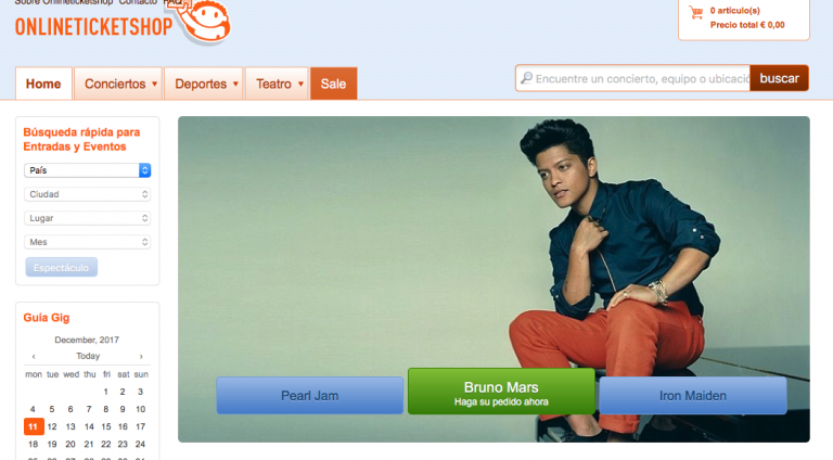 Onlineticketshop lo vuelve a hacer: ahora revende ilegalmente entradas de Bruno Mars en Madrid